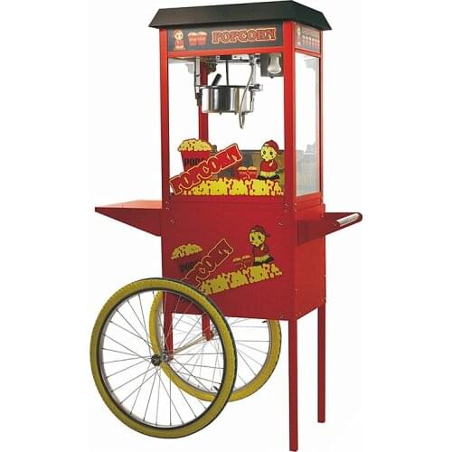 220V popcorn machine commercial tempered glass belt cart movie theater KTV popcorn machine luxury roof popcorn machine