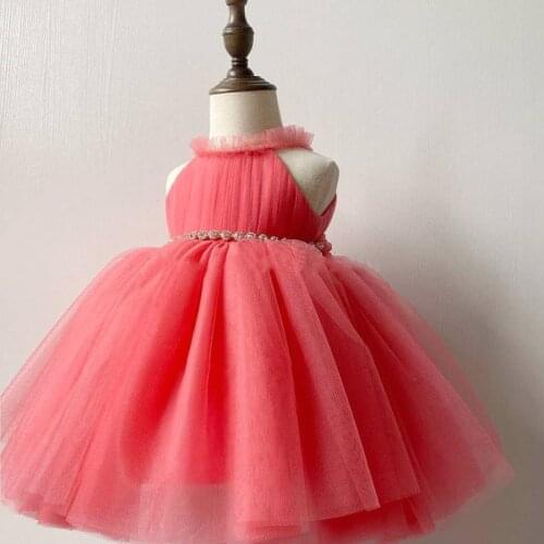 Custom Cute Baby Girl Tulle Dress Tutu Short Kids Clothes First Birthday Gown Christmas Dress