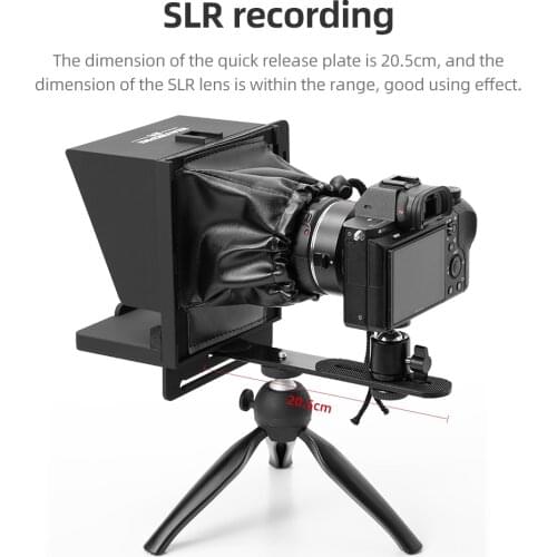 Mini Teleprompter Portable Inscriber Mobile Teleprompter Artifact Video With Remote Control for Phone and DSLR Recording