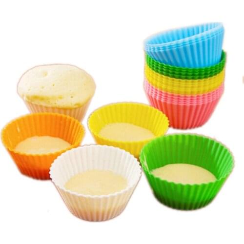 12pcs Reusable 3D Cake Cup Silicone Muffin Cups Cupcake Mold Baking Tools Cake Decorating Tools For Bakeware Cupcakes Stencil