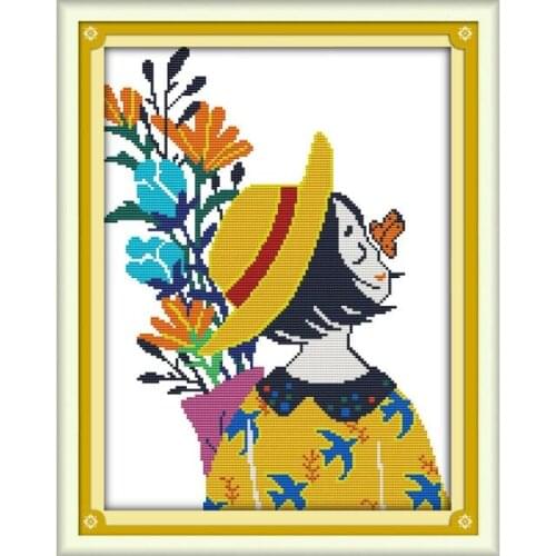 Flowers Fragrant Joy Sunday Counted Cross Stitch Kit Patterns Printed Canva 11CT 14CT Stamped Cross Stitch Embroidery Needlework