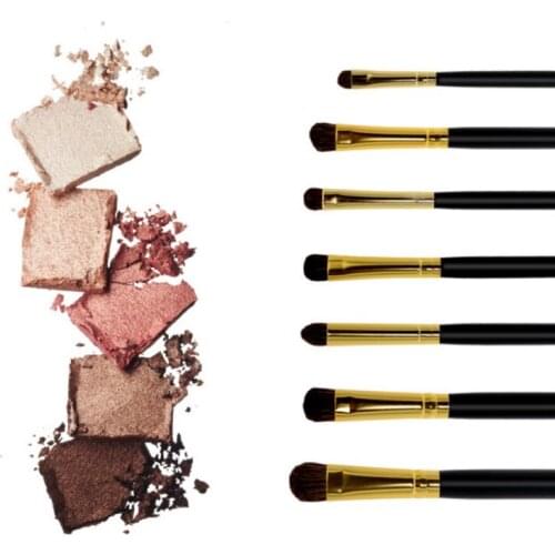 7Pcs Professional Eyeliner Eyelash Eyebrow Make-up Brushes Tool Kit High Quality For Eye Blending Cosmetic Makeup Brush Set