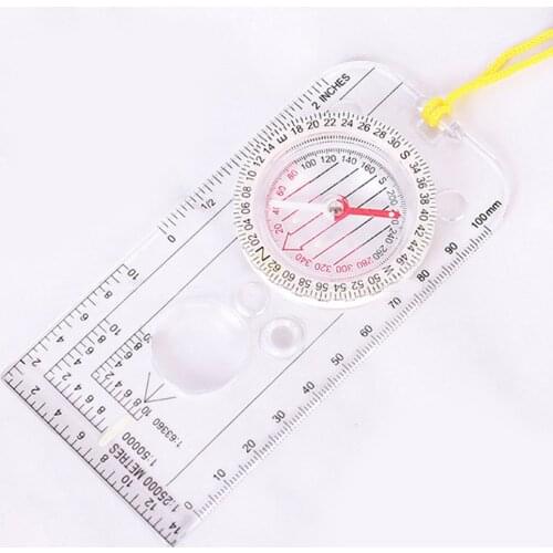 Competition Orienteering Compass Car Camping Hiking Pointing Guide Transparent Luminous Scale Compass Map Ruler