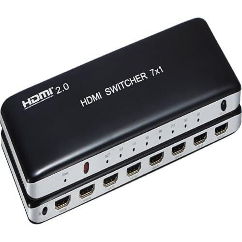 V2.0 HDMI Switcher 7X1 with IR remote control 4Kx2K@60hz Plastic