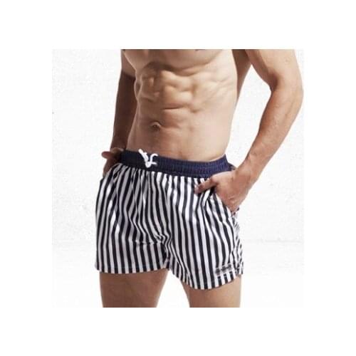 DESMIIT Beach Shorts Mens Swimming Shorts Swimwear Men Stripes Surf Boardshorts For Man Swim Short Sea Board Bathing Suit Wear