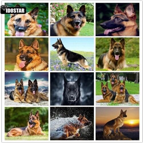 Full Square Diamond painting Cross stitch German Shepherd 5D DIY Diamond embroidery Dog Full Round sale Diamond mosaic Animal