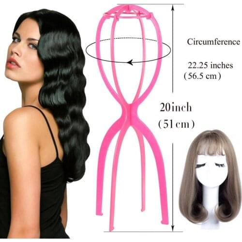 Professional Wig Stand 51*56 cm Tall Plastic Wig Holders For Styling Wig Stable Durable Wig Support Display Tool For Long Wigs