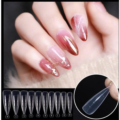 100Pcs Clear Dual Forms Nail System Full Cover Quick Building Gel Mold Tips Nail Extension DIY Nails Accessoires Manicure Tools