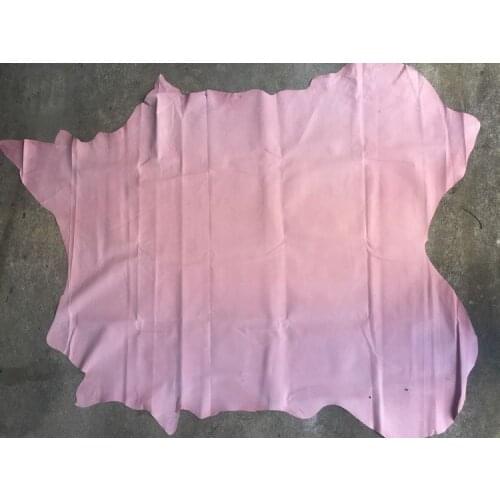 Pink Genuine Pig grain skin leather material sale by whole piece