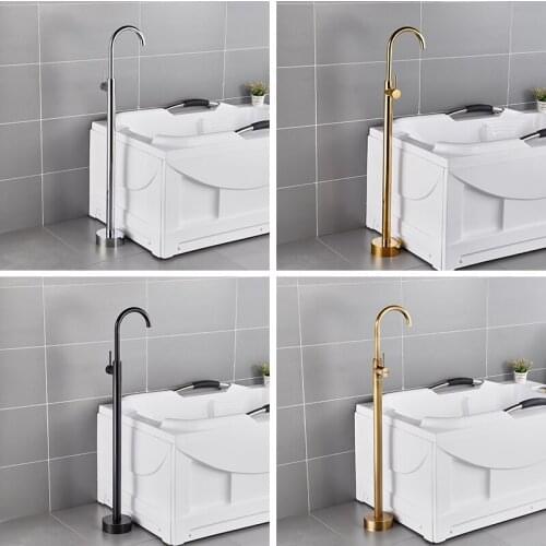 Bathtub Shower Faucets Floor Standing Faucet Gold black silver antique Hot Cold Water Shower Mixer Tap Bathroom Waterfall Mixer