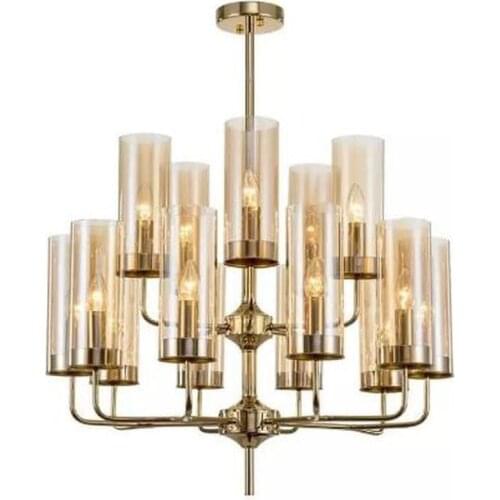 Modern Blue Glass Cognac lamp shades Chandelier Europe Style Chandelier lighting for living room Lofte bedroom home Decor