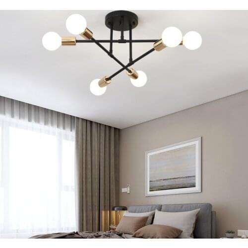 LED Nordic simple ceiling lamp wrought iron creative personality home room restaurant study children homeowner bedroom lamp