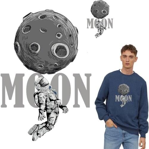 Thermal stickers on clothes iron on transfers for clothes parches termoadhesivos thermotransfer iron-on transfer astronaut moon