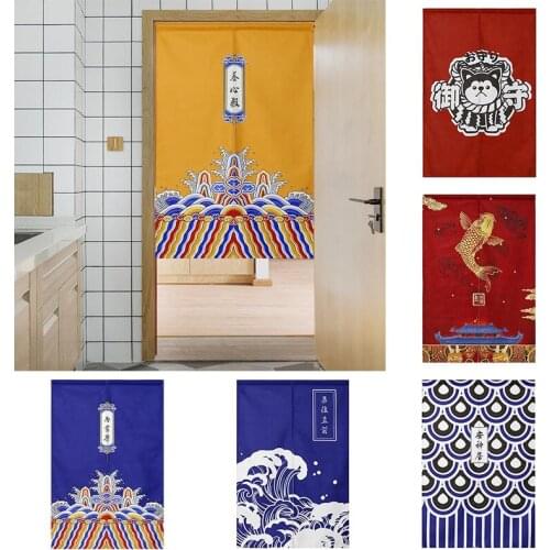 Chinese Style Cloth Art Partition Door Curtain Household Bedroom Curtain Kitchen Blackout Curtain Half Panel Curtain