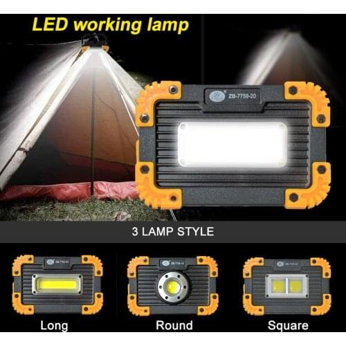 USB Rechargeable Camping Emergency Light Multi-function Flood Light Adjustable Torch Outdoor Waterproof Tent Portable COB Lamp