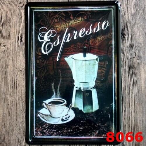 Vintage Tin Sign Wall Decor Retro Metal Art Bar Pub Poster Coffee Espresso 20x30CM