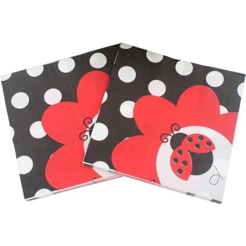 20Napkins/Lot 33*33cm Colour Printed Napkin Beetle Cartoon Creative Papercut DIY Birthday Wedding Party Paper Towel Decoration