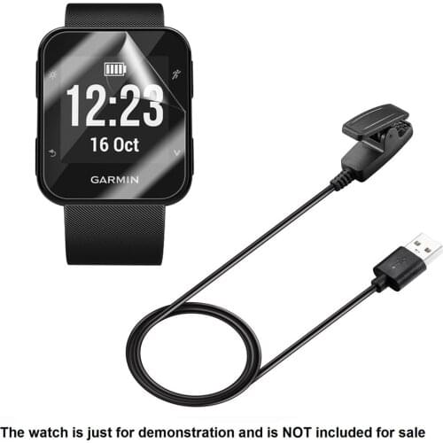 Screen Protector Shield Film + USB Charging Cable Charger Cables For Garmin Forerunner 35 Forerunner35 Smart Watch Accessories