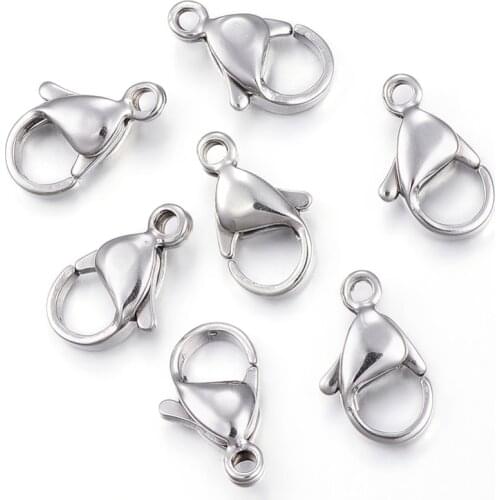 10pcs 304 Stainless Steel Lobster Claw Clasps Parrot Trigger Clasps for Bracelet Necklace Chain Diy Jewelry Making Findings