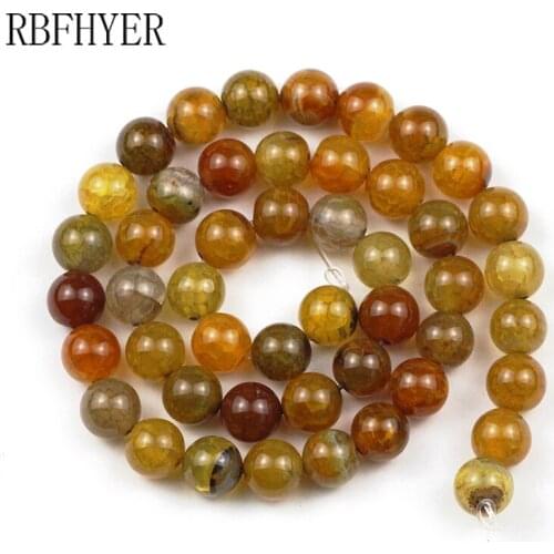 6 8 10 12MM Natural Stone Green Ball Tea Dragon Scales Stone Carnelian Beads Round Loose Beads For DIY Bracelet Jewelry Making