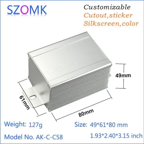 1 piece, 49*61*80mm aluminum amplifier case separated aluminum enclosure project box power supply aluminum housing pcb enclosure
