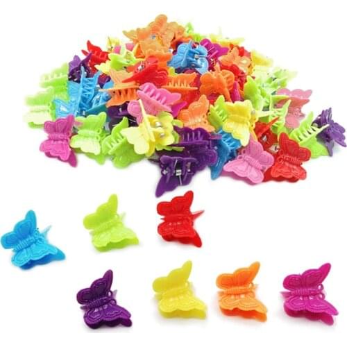 10/20/50/100pcs Mixed Color Butterfly Hairpins Mini Hair Claws Barrettes Clamps Girls Clips Hair Styling Accessories Women