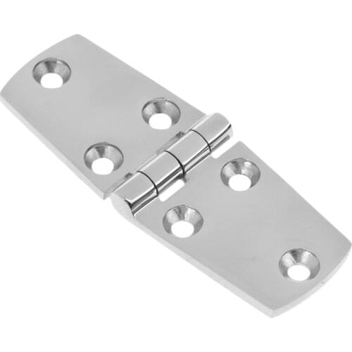 2 Pieces Marine 316 Stainless Steel Polished Boat Door Compartment Hinges Cabin Cabinet Stamp Strap Hinge, 4'' x 1.5