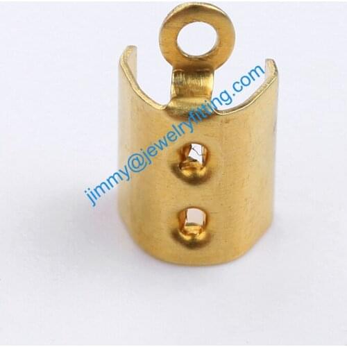 2013 jewelry findings Base metal foldover cord ends die struck shipping free
