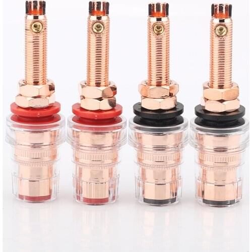 4pcs Hi-End Eutectic binding post Red Coppper plated Speaker Amplifier Binding Post Terminal