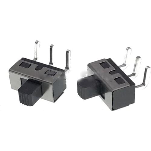 50PCS/Lot SS12D11 Toggle switch Bend/Curved Pin 2A 1P2T High current SS12D06