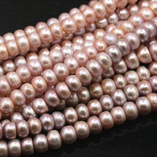 8-9mm Natural Freshwater Pearl Beads Purple Abacus Pearls Loose Beads for Jewelry Making DIY Necklace Bracelet Strand 14.5" A489