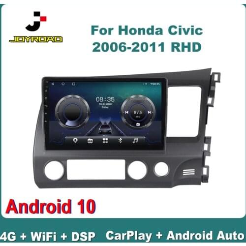 10" For Honda Civic 2006-2011 RHD Android 10 Carplay Auto 4G Sim WiFi DSP RDS Car Radio Multimedia Video Player GPS 2Din