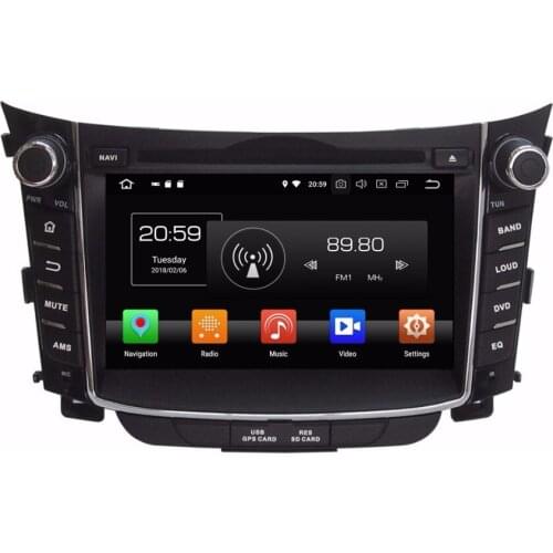Octa Core 7'' 8 core Android 9.0 Car Radio DVD player GPS for Hyundai I30 2011-2016 4GB RAM 64G ROM NAVIGATION STEREO AUTO