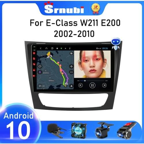 Srnubi Android 10 Carplay Car Radio for Mercedes Benz E-class W211 E200 2002 - 2010 Multimedia Player 2 Din Stereo DVD Head unit