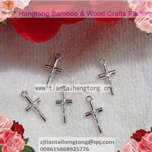 Free shipping 100pcs/pack cheap one hole alloy rosary bracelet cross,mini cross,religious cross,pendant cross