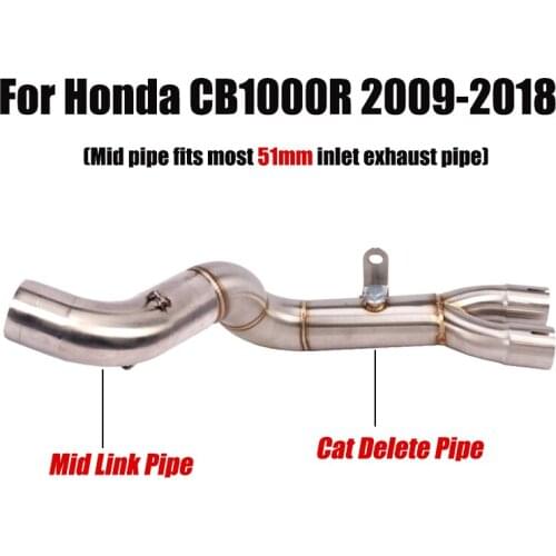 Catalyst Delete Pipe Exhaust Middle Link Tube For Honda CB1000RR 2009-2018 Connecting Section Tube Stainless Steel Slip On