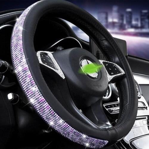 2019 New Style Car Steering Wheel Covers Leather Crown Diamond Ms Car Steering-Covers Cases Exquisite Universal Handlebar Cove