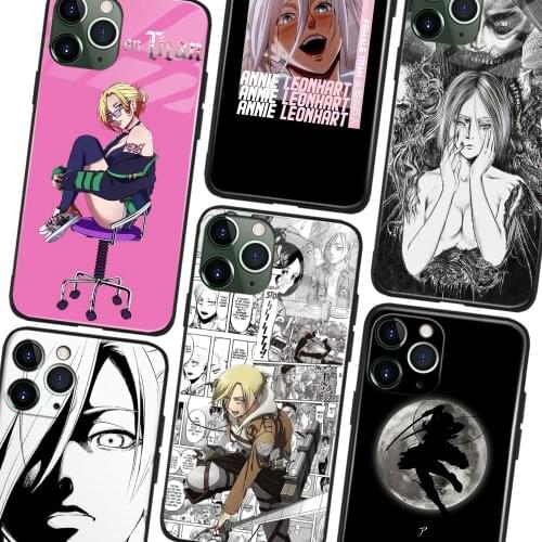 Annie Leonhart Attack on Titan anime Soft TPU Glass Phone Case for IPhone SE 6s 7 8 Plus X Xr Xs 11 12 Mini Pro Max Samsung