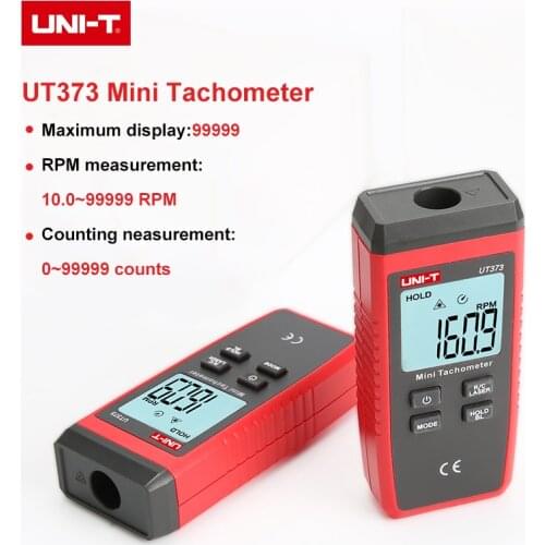 Mini Digital Laser Tachometer UNI-T UT373 LCD Backlight Display Лазерный Speed RPM Range 10-99999RPM Km/H Non-Contact