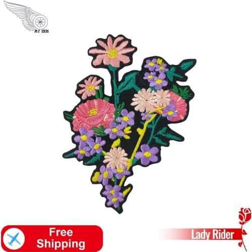 Colorful Flower Embroidery Patch Iron on for Clothing Decoration Kids Girls Women Garments Patches Elegant Beautiful Stickers