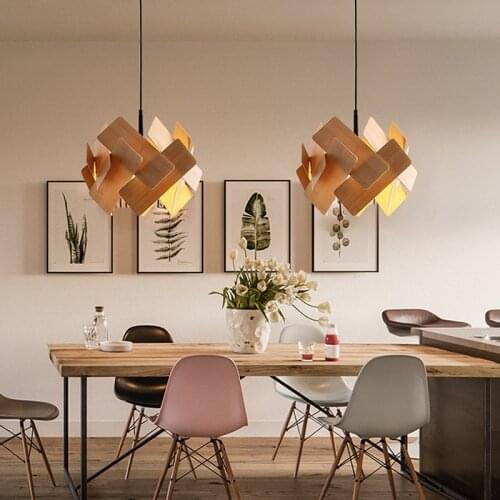 Postmodern Designer Pendant Lights Creative Wooden Arts Deco Hanglamp Living Room Dining Room Bedroom Lamp Kitchen Hanging Lamps