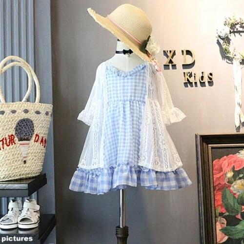 Girl long lace sunscreen coat Girl lightweight breathable jacket Girl soft and comfortable sun protection jacket