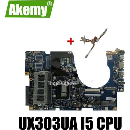 For Asus UX303UA UX303U UX303UB U303U Laptop motherboard Mainboard test ok GM 4GB RAM i5-5200U CPU sed-Heatsink
