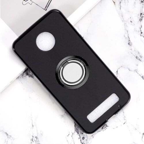 For Moto Z3 Play Back Ring Holder Bracket Phone Case Cover Phone TPU Soft Silicone Cases for Motorola Moto Z3 Play 6.0"