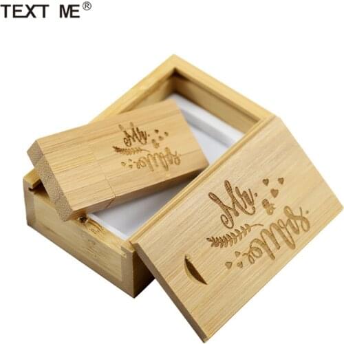 TEXT ME Wooden Pen Drive 4GB 8GB 32GB 64GBUSB2.0 Flash Disk Gift Storage Disk Customized LOGO