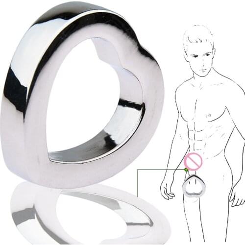 Heart Type Cockring Metal Penis Ring Pendant Scrotum Ball Stretcher Weight Adult Erotic Sex Toys For Men Dick Ring Cbt BDSM