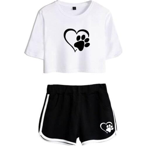 Summer t Shirts and Sexy Shorts Tracksuit 2 Piece Set Women Casual Jogging Shorts Sports Suit Female Clothing