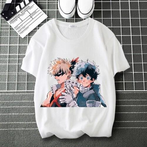 My Hero Academia Kirishima Eijiro LOGO Print summer T-Shirt Round Collar Short Sleeve Modal Shirt Tshirt