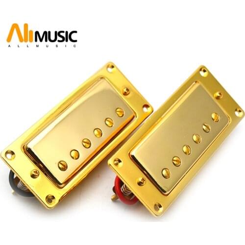 Mini 6 Hole Electric Guitar Humbucker Pickup for LP Guitar Gold