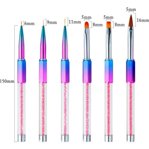 3Pcs Acrylic French Stripe Nail Art Liner Brush Set 3D Tips Manicure Ultra-thin Line Drawing Pen UV Gel Brushes Painting Tools